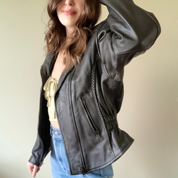 Vintage Jackets & Coats Womens Heavy Leather Biker Jacket Poshmark